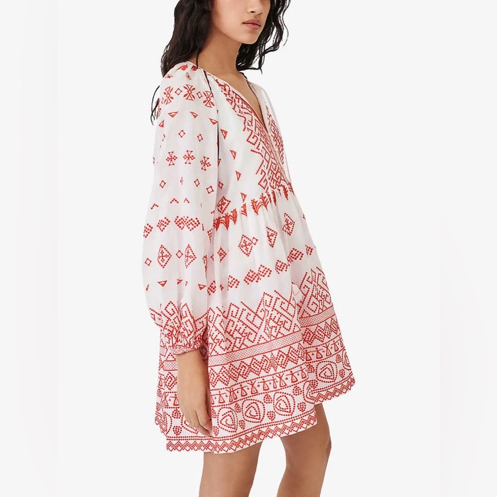 Maje Rolipa Embroidery Cotton Baby-Doll Dress - Picture 3 of 11